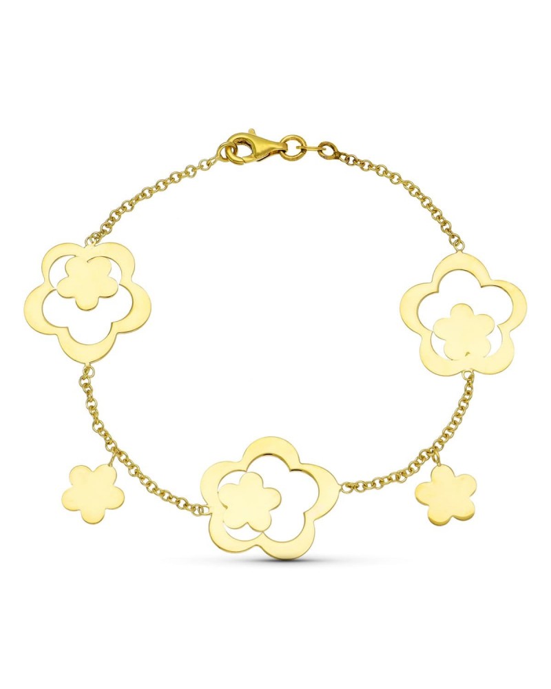 Pulsera oro 18k flores caladas peso aproximado 6,1g