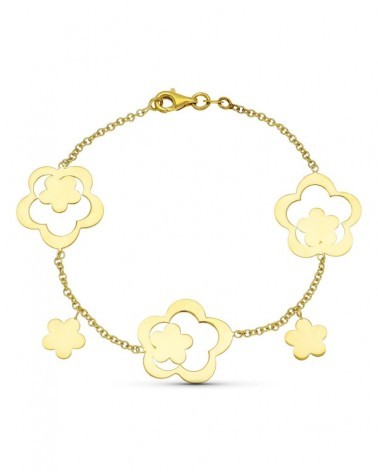 Pulsera oro 18k flores caladas peso aproximado 6,1g