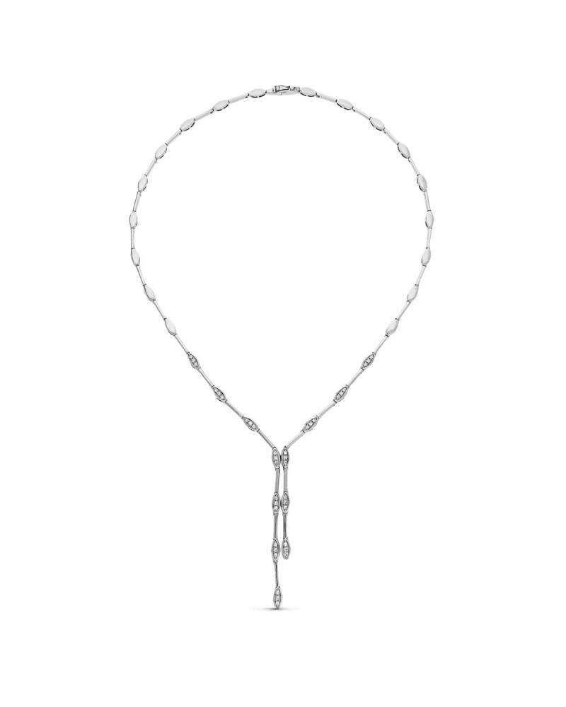 Gargantilla oro blanco 18k circonitas 21,2g