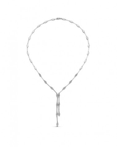 Gargantilla oro blanco 18k circonitas 21,2g