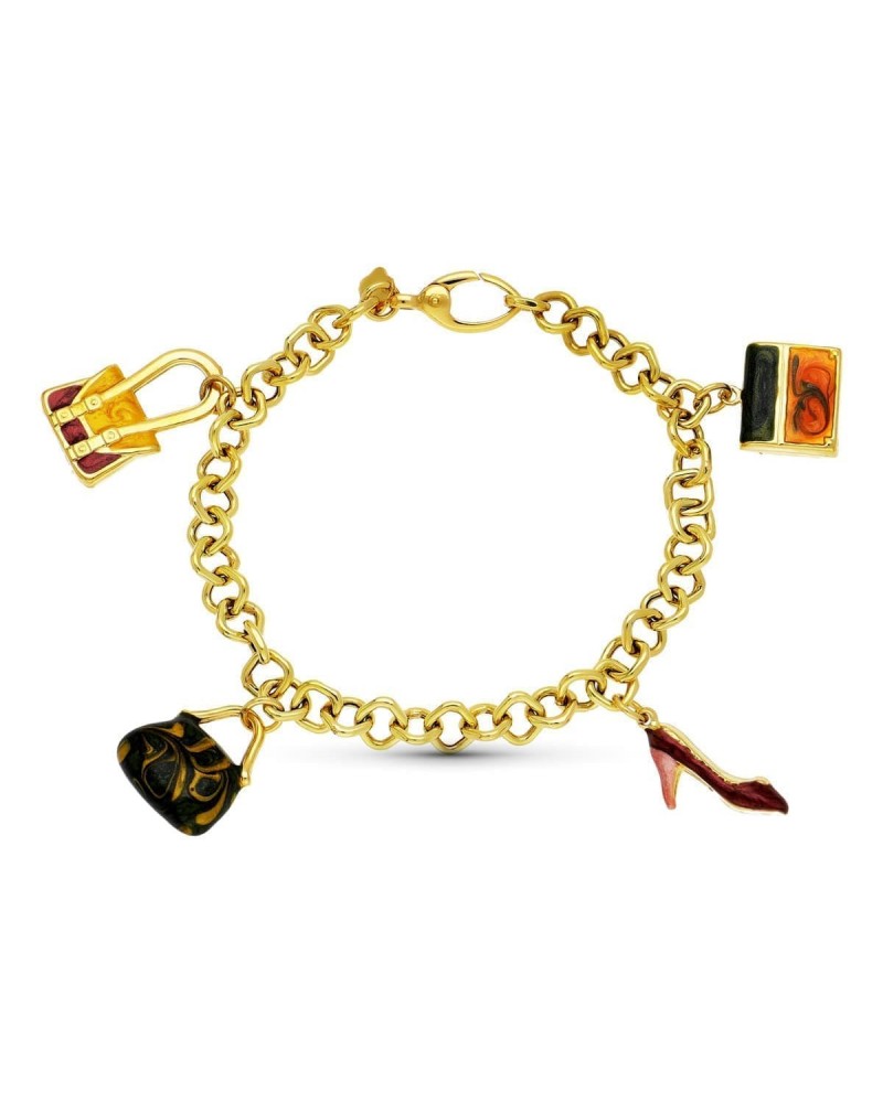 Pulsera oro 18k amarillo fetiches esmaltados 13,6g