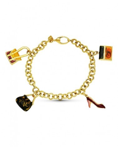 Pulsera oro 18k amarillo fetiches esmaltados 13,6g