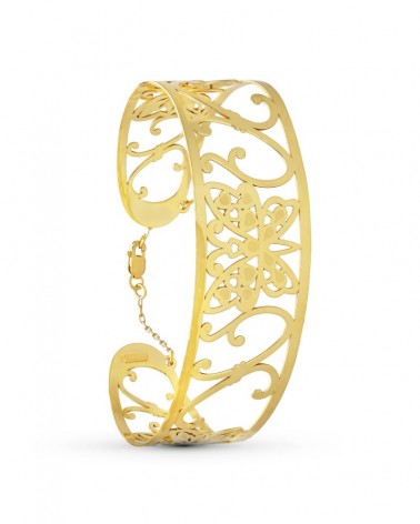 Pulsera oro 18k mariposa calada cierre mosquetón