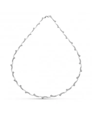 Gargantilla oro blanco 18k circonitas peso 14,8 gramos