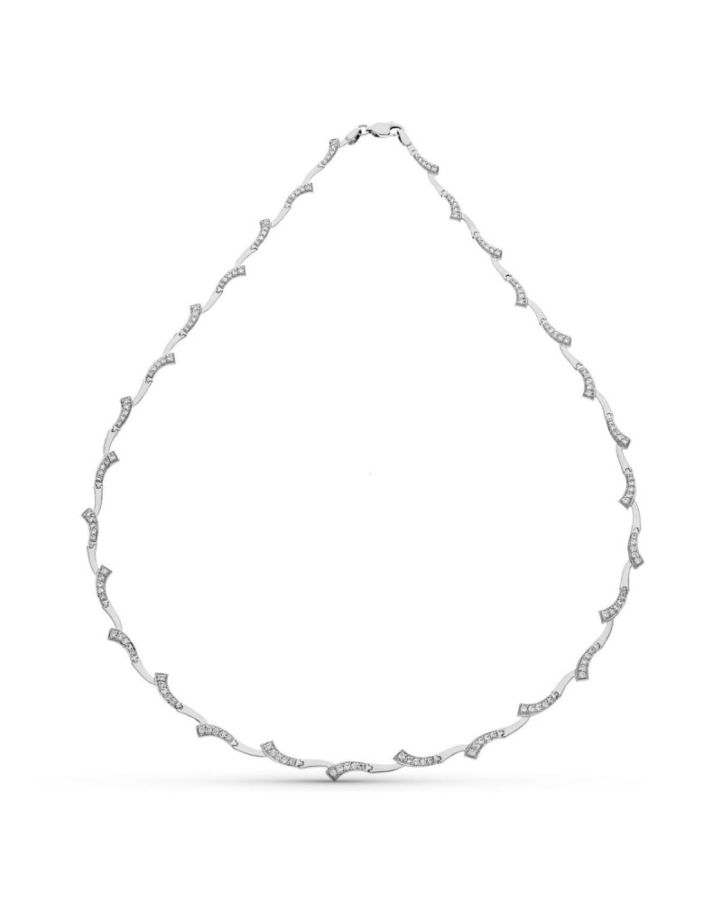 Gargantilla oro blanco 18k circonitas peso 14,8g