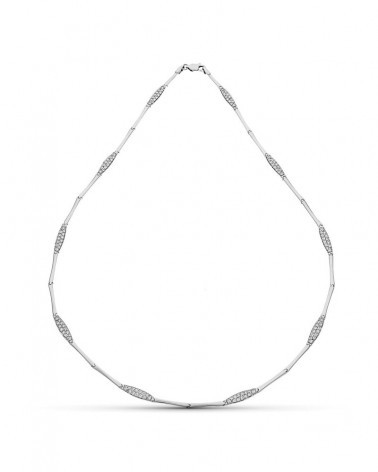 Gargantilla oro blanco 18k circonitas alternadas