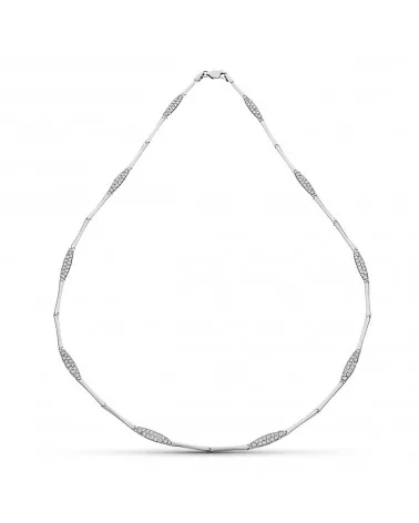 Gargantilla oro blanco 18k circonitas alternadas