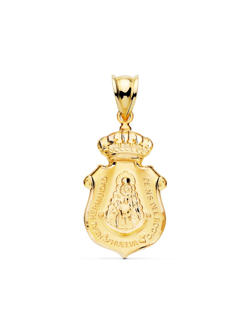 Colgante oro 18k Virgen del Rocío Huelva 27x14mm