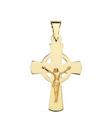 Cruz oro 18k con Cristo amarillo 34x22mm