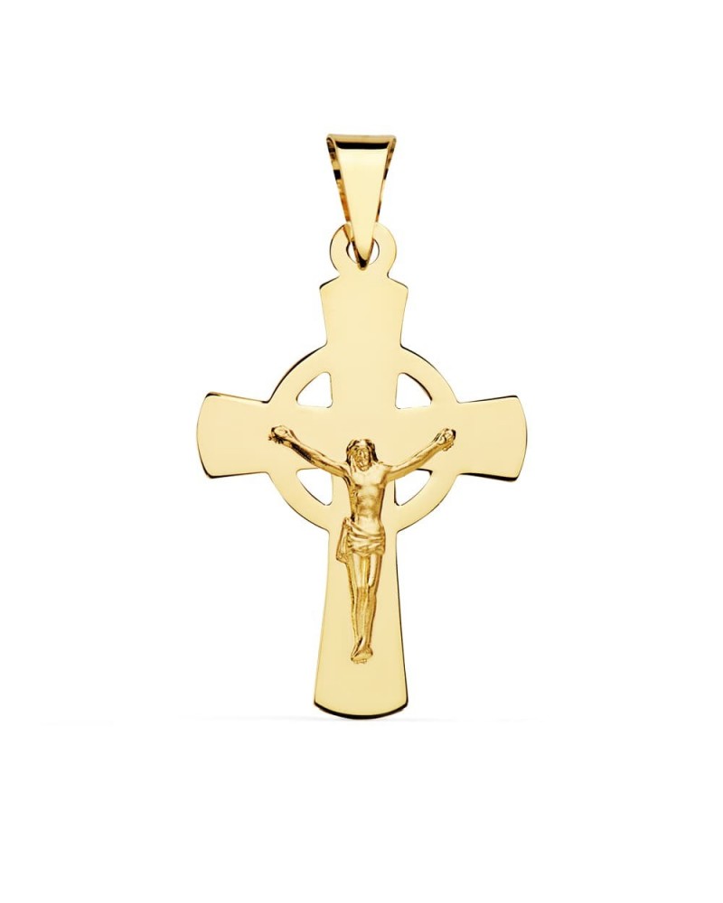 Cruz oro 18k con Cristo amarillo 34x22mm