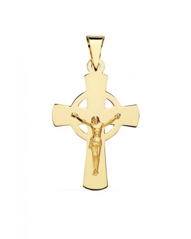Cruz oro 18k con Cristo amarillo 34x22mm