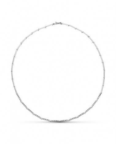 Gargantilla oro blanco 18k circonitas 45cm
