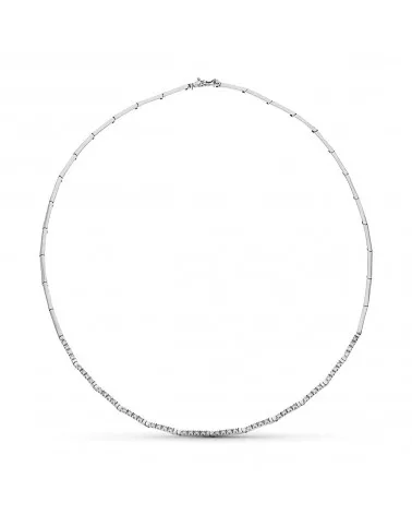 Gargantilla oro blanco 18k circonitas 45cm 15,8 gramos