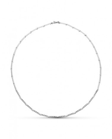 Gargantilla oro blanco 18k circonitas 45cm