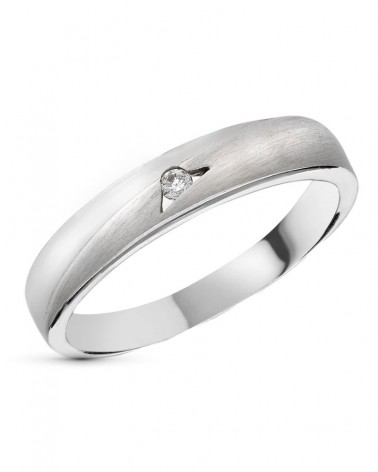 Sortija oro blanco 18k diamante talla brillante