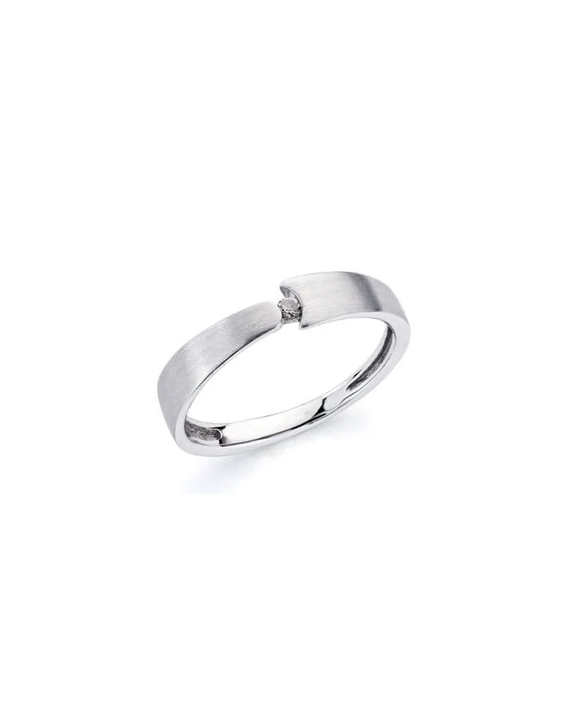 Sortija oro blanco 18k diamante talla brillante 0,05ct