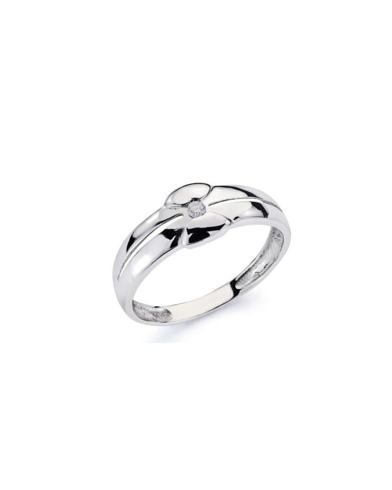 Solitario oro blanco 18k diamante brillante