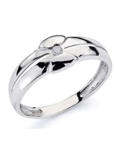 Solitario oro blanco 18k diamante brillante