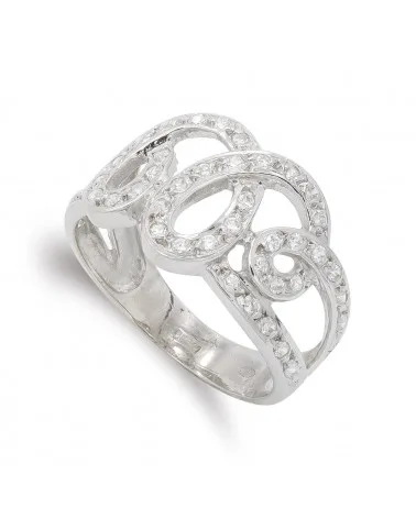 Sortija oro blanco 18k calada circonitas 12,5mm