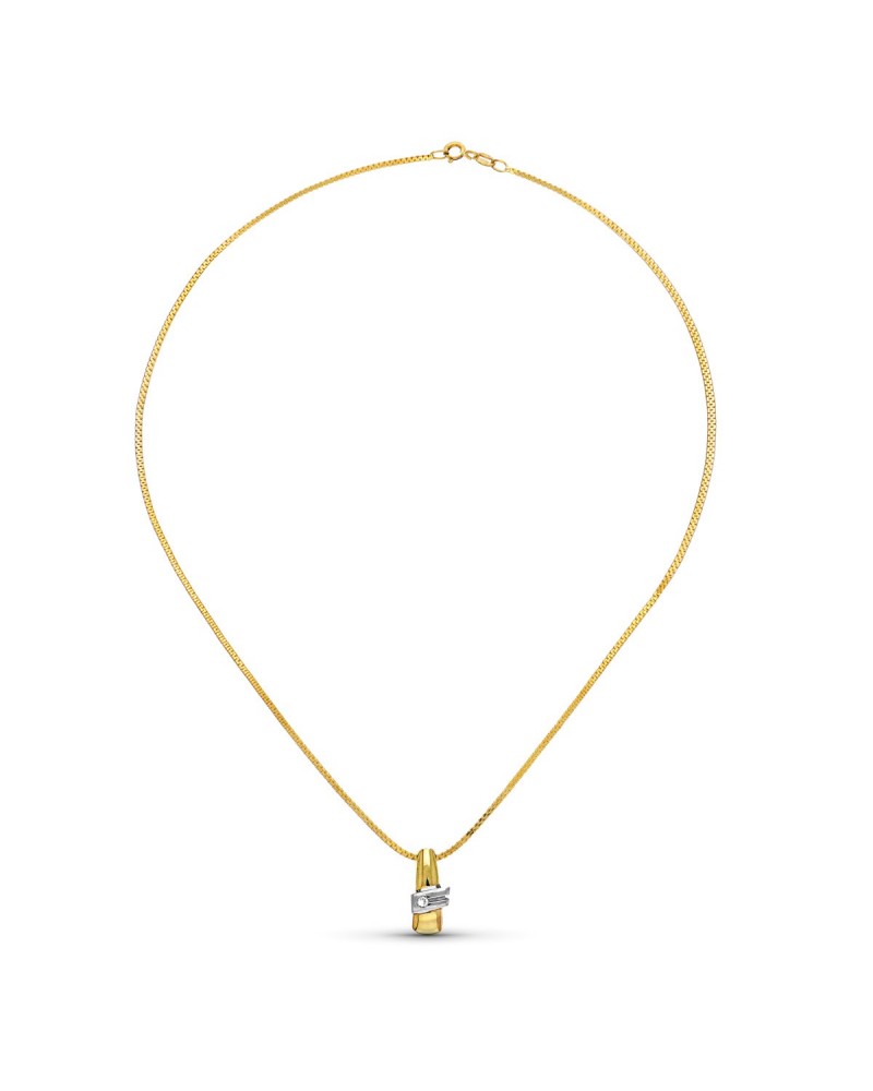 Colgante oro 18k amarillo con brillante 16x7mm