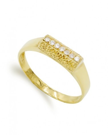 Sortija oro 18k circonitas medida 11x4,5mm