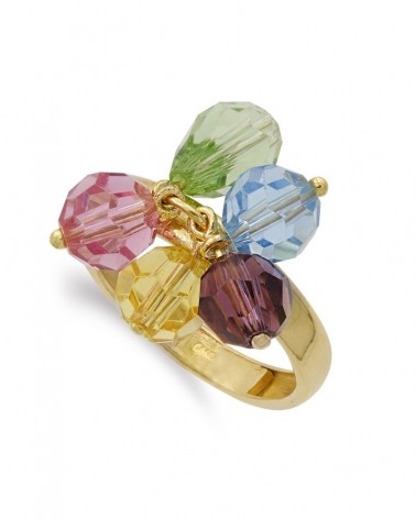 Sortija oro 18k cinco piedras colores 3mm