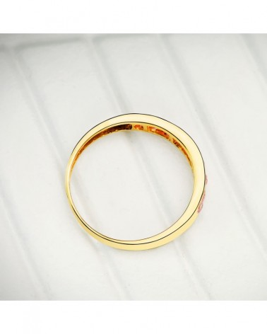 Sortija oro amarillo 18k circonitas blancas y verdes