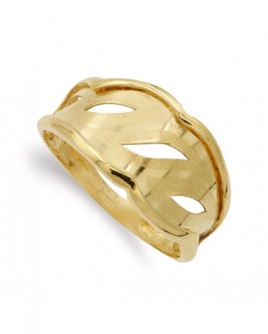 Sortija oro 18k amarillo calada ancho 11mm