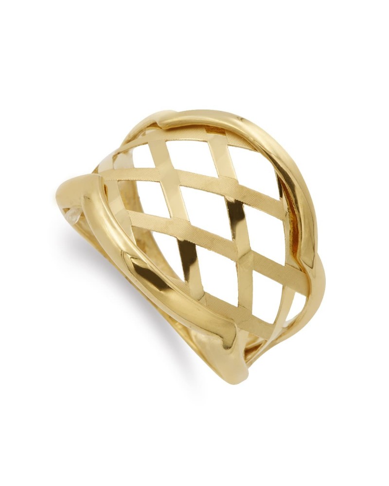 Sortija oro amarillo 18k motivos calados 16mm