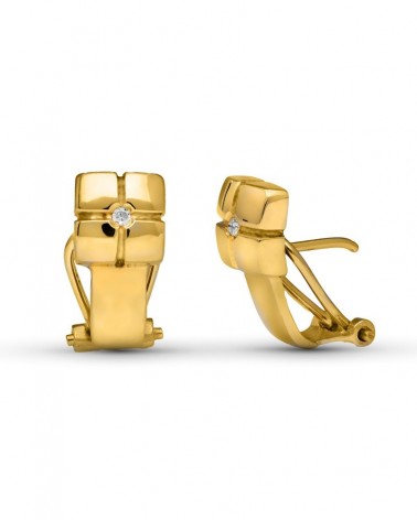 Pendientes oro 18k diamantes talla brillante cierre omega