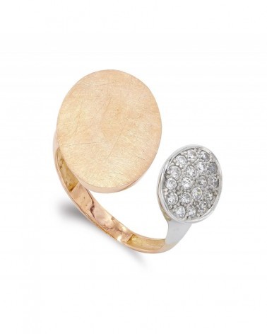Sortija oro 18k bicolor ajustable circonitas