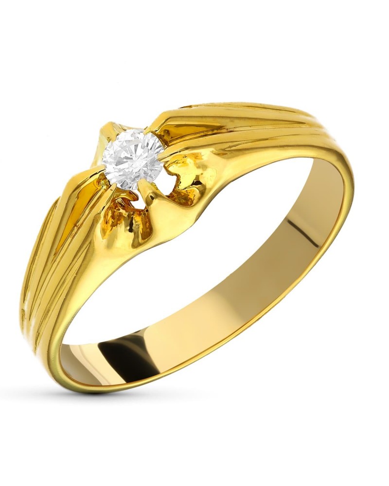 Solitario oro 18k diamante 0,20 quilates 7mm
