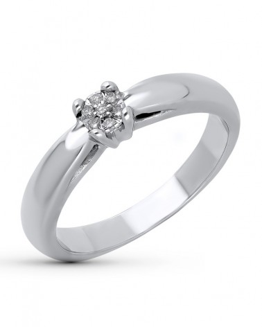 Sortija oro blanco 18k diamantes roseta 4,5mm