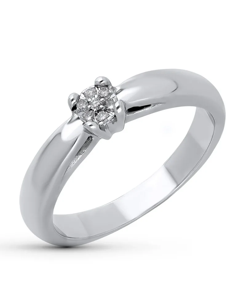 Sortija oro blanco 18k diamantes roseta 4,5mm