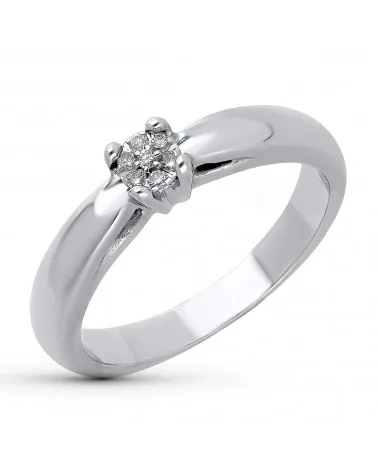 Sortija oro blanco 18k diamantes roseta 4,5mm