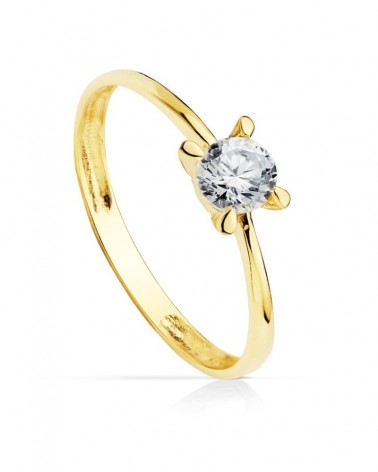 Solitario oro 18k circonita 4,5mm