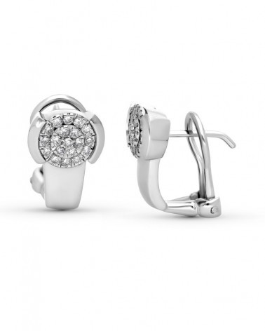 Pendientes oro blanco 18k diamantes naturales cierre omega