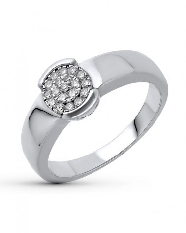 Sortija oro blanco 18k diamantes pavé 8,5mm