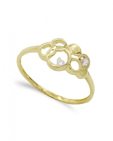 Sortija oro 18k amarillo motivo círculos circonitas 8,5mm