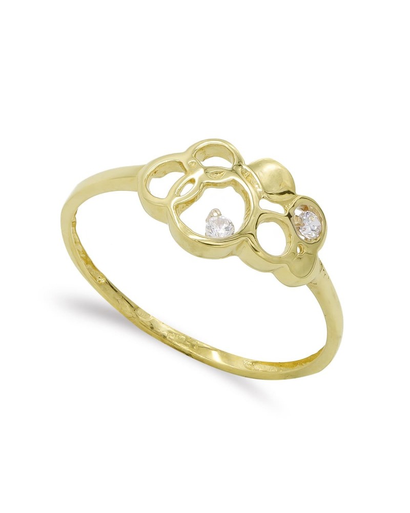 Sortija oro 18k amarillo motivo círculos circonitas 8,5mm