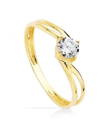 Solitario oro 18k circonita 4,5 mm