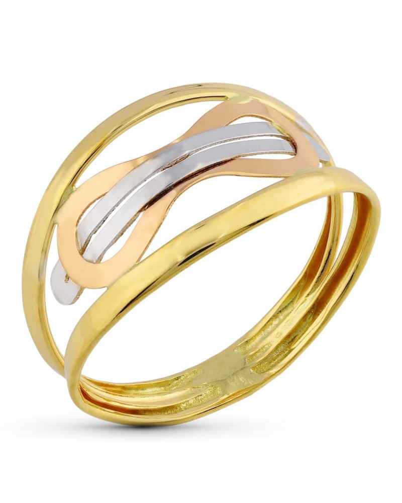 Sortija oro 18k tricolor infinito peso aproximado 1,1g