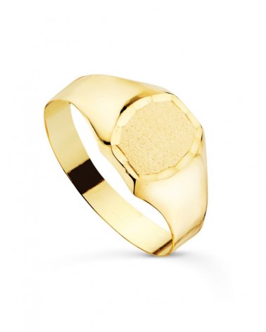 Sello oro 18k amarillo cadete zona grabado 8,5x7,5 mm