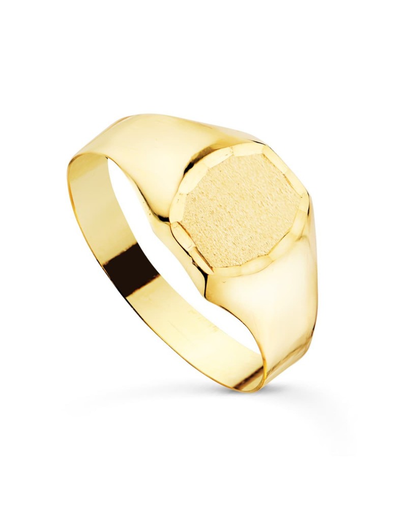 Sello oro 18k amarillo cadete zona grabado 8,5x7,5 mm