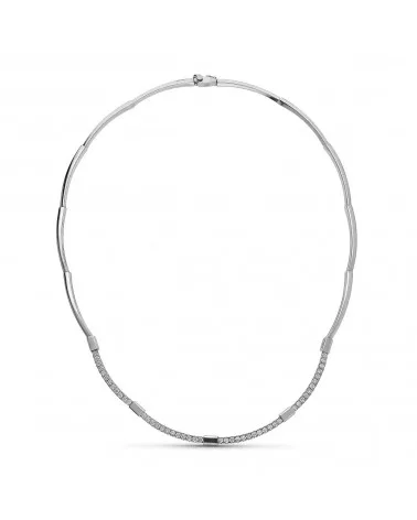 Gargantilla oro blanco 18k circonitas peso 16,0 gramos