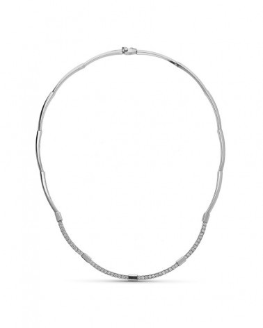 Gargantilla oro blanco 18k circonitas peso 16,0 gramos