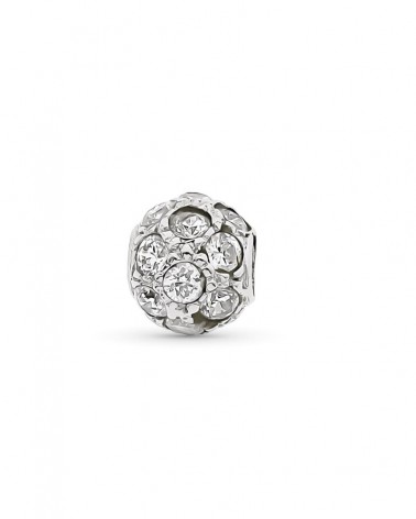 Colgante oro blanco 18k bola circonitas