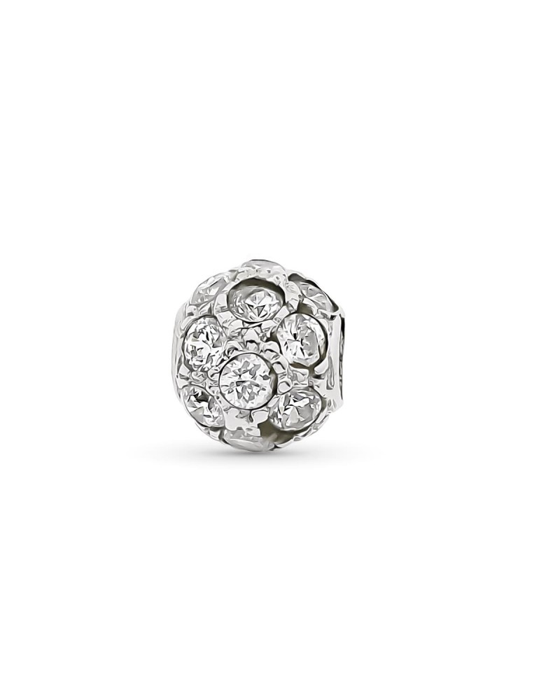 Colgante oro blanco 18k bola circonitas