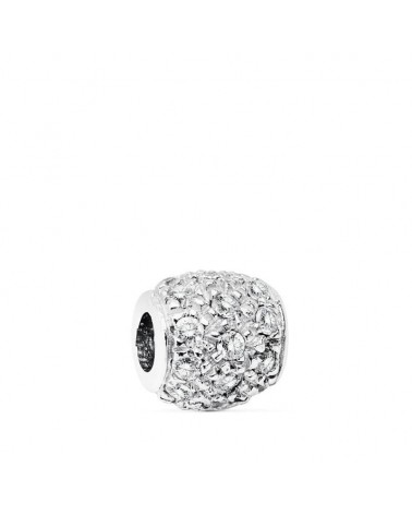 Colgante oro blanco 18k bola 8x8 mm