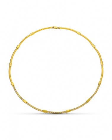 Gargantilla oro 18k amarillo circonitas peso 19,8g